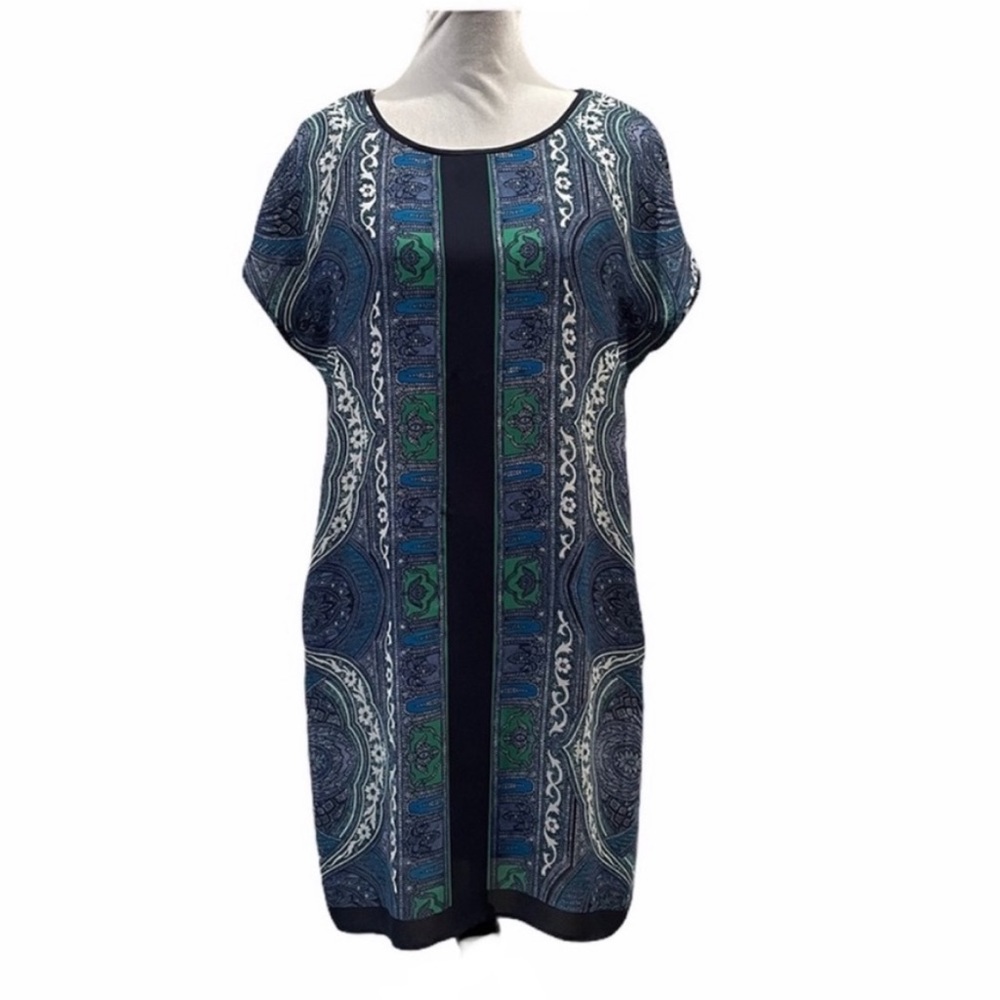 Kut from the Kloth abstract print pullover short sleeve stretch dress size 8